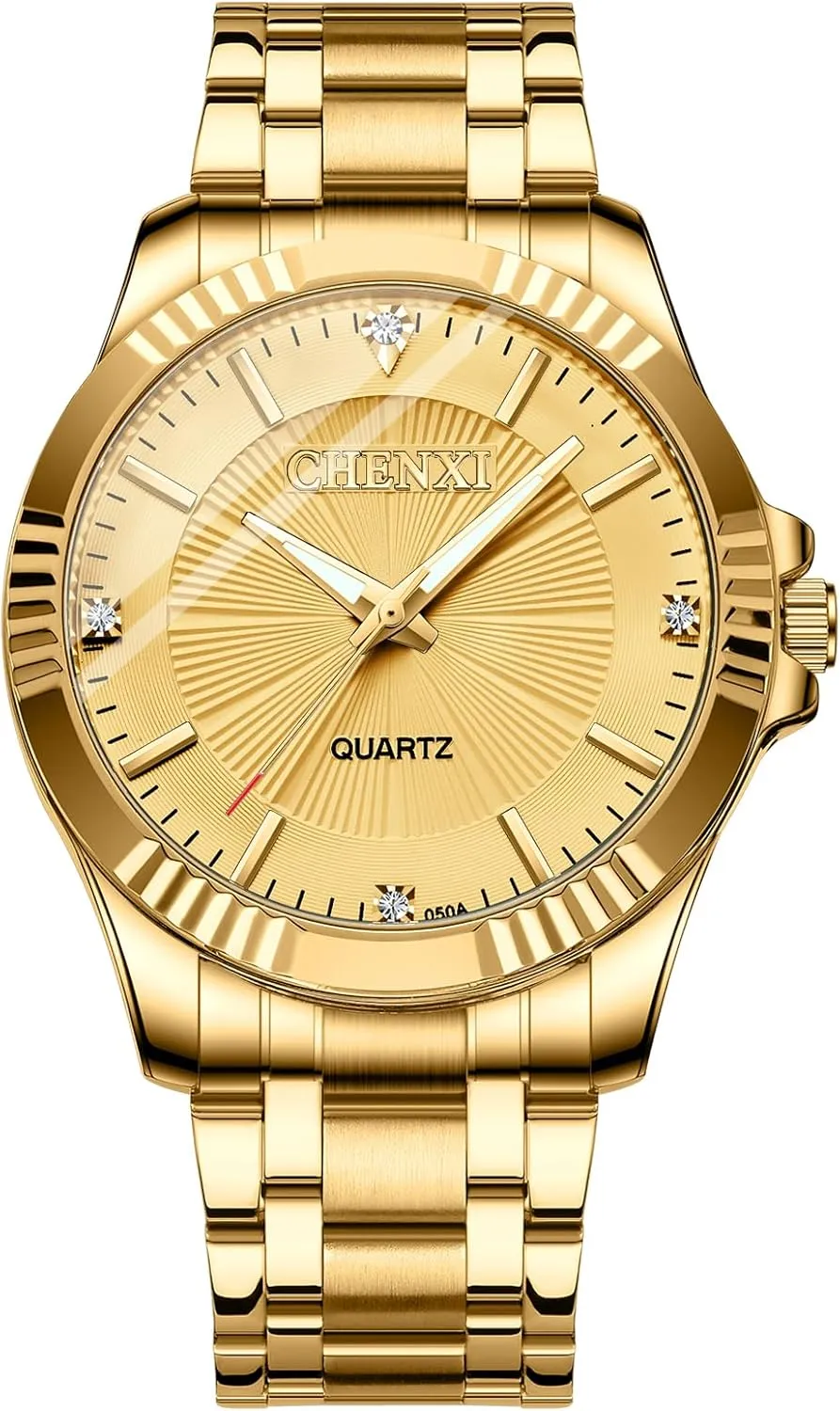 Men's Wrist Watch (Black Gold) MASTOP Luxury Men Quartz Watches Military Stainless Steel Two-Tone Date Watches unknown Waterproof 