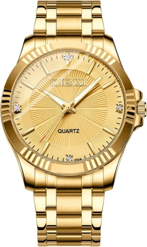 Men's Wrist Watch (Black Gold) MASTOP Luxury Men Quartz Watches Military Stainless Steel Two-Tone Date Watches unknown Waterproof 