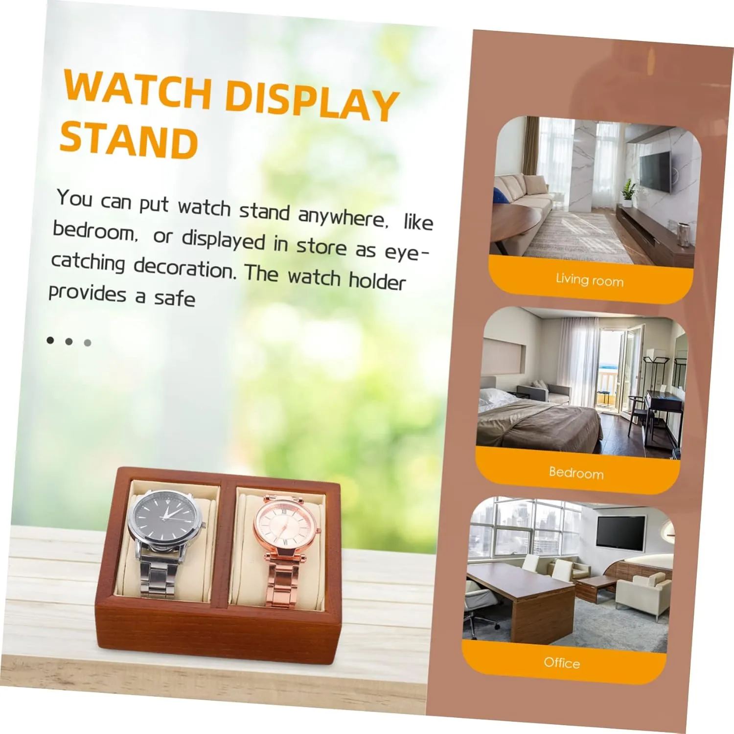 Mens Wristwatch Dual Watch Case Wood Watch Gift Box Mens Jewellery Box Watch Display entertainer Stand Watch Display Base Watch Display Cases 