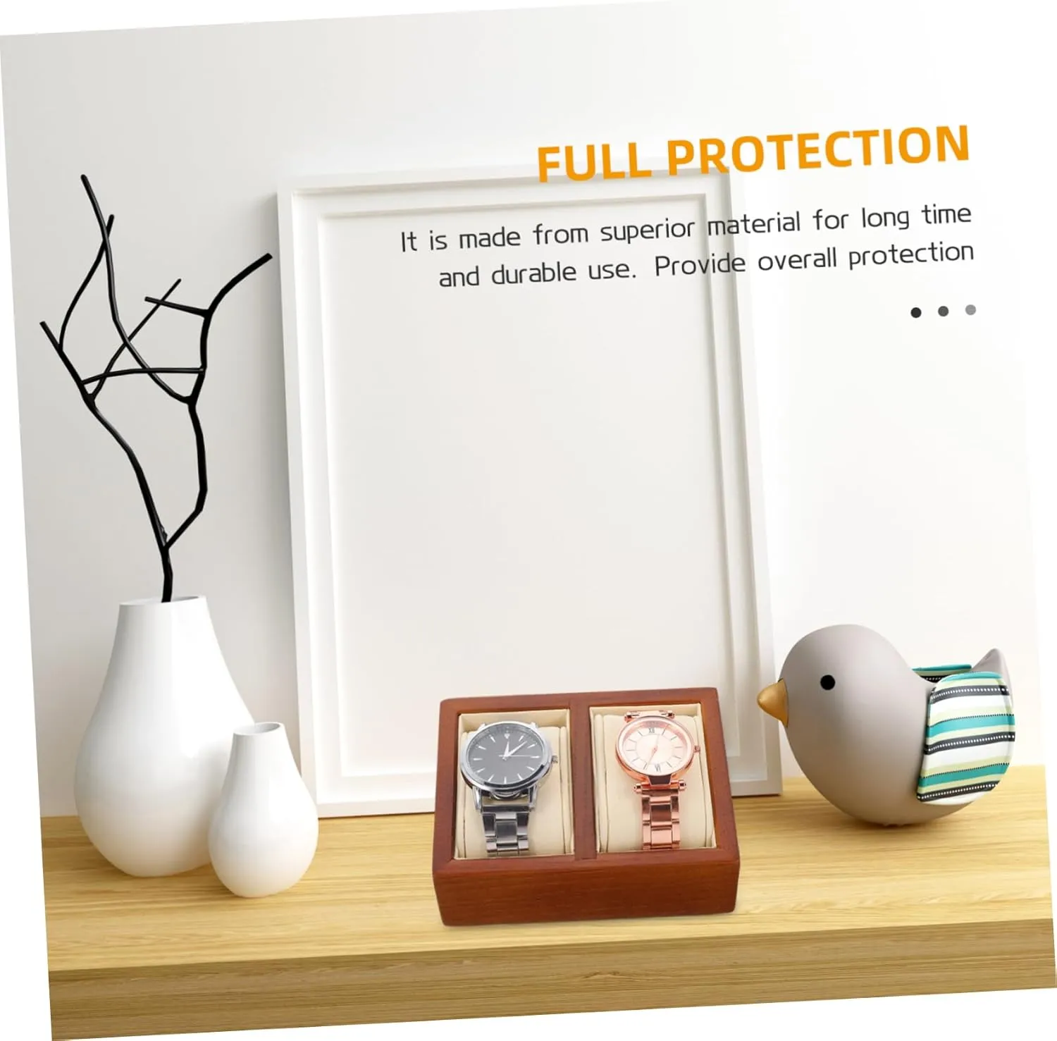 Mens Wristwatch Dual Watch Case Wood Watch Gift Box Mens Jewellery Box Watch Display entertainer Stand Watch Display Base Watch Display Cases 