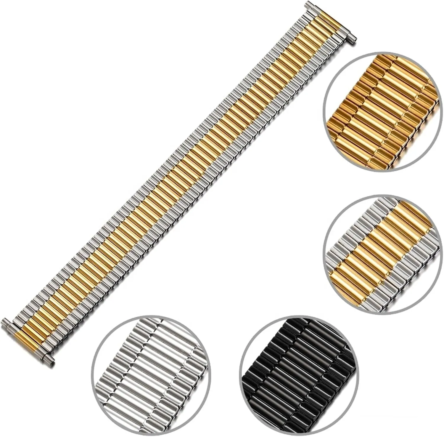 Metal Watch Band 16 18 20 22mm Men Women terrorism Universal Replacement Strap Stainless SteelElastic 