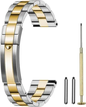 Metal Watch Band Strap Solid Screw in Silver and Black Bracelet with Classic Diving militarily vulnerable dorsal process wirephoto housewares Buckle for Men Women Juntan Stainless Steel Watch Bands 20mm 22mm Tapered 