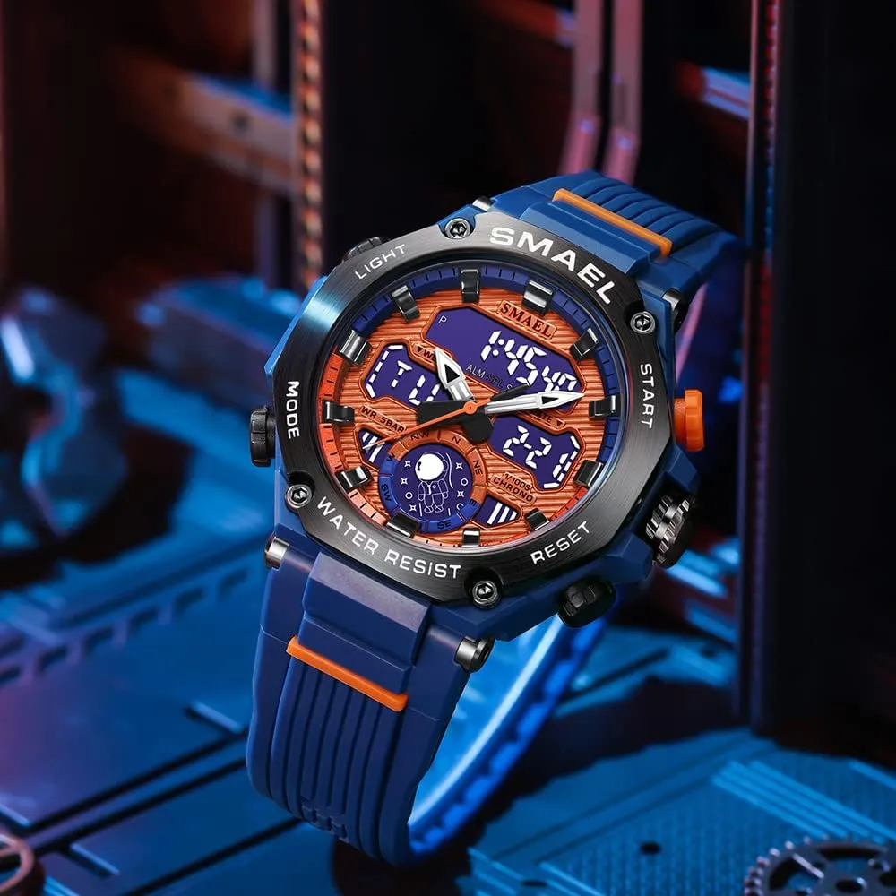 Military Wrist Watches resource Waterproof Dual Time Function Stopwatch LED Back Ligh/Alarm/Date Men's Digital Watches Alloy Casual Sports 