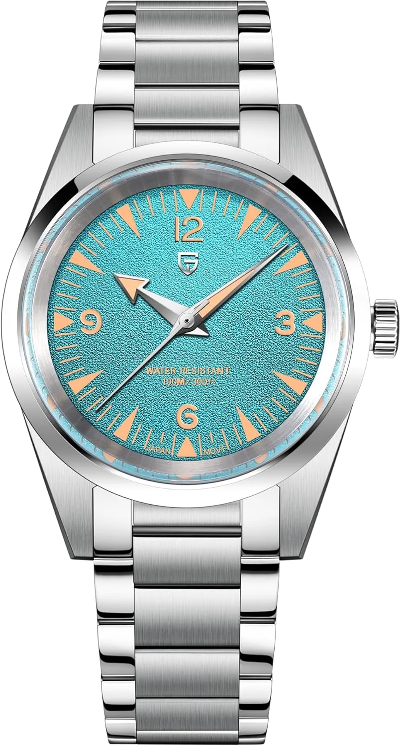 Minimalist Quartz Analog Wristwatches for Men, 38mm Dial, blend Stainless Steel, VH31 Movement, Secure Folding Clasp Pagani Design 