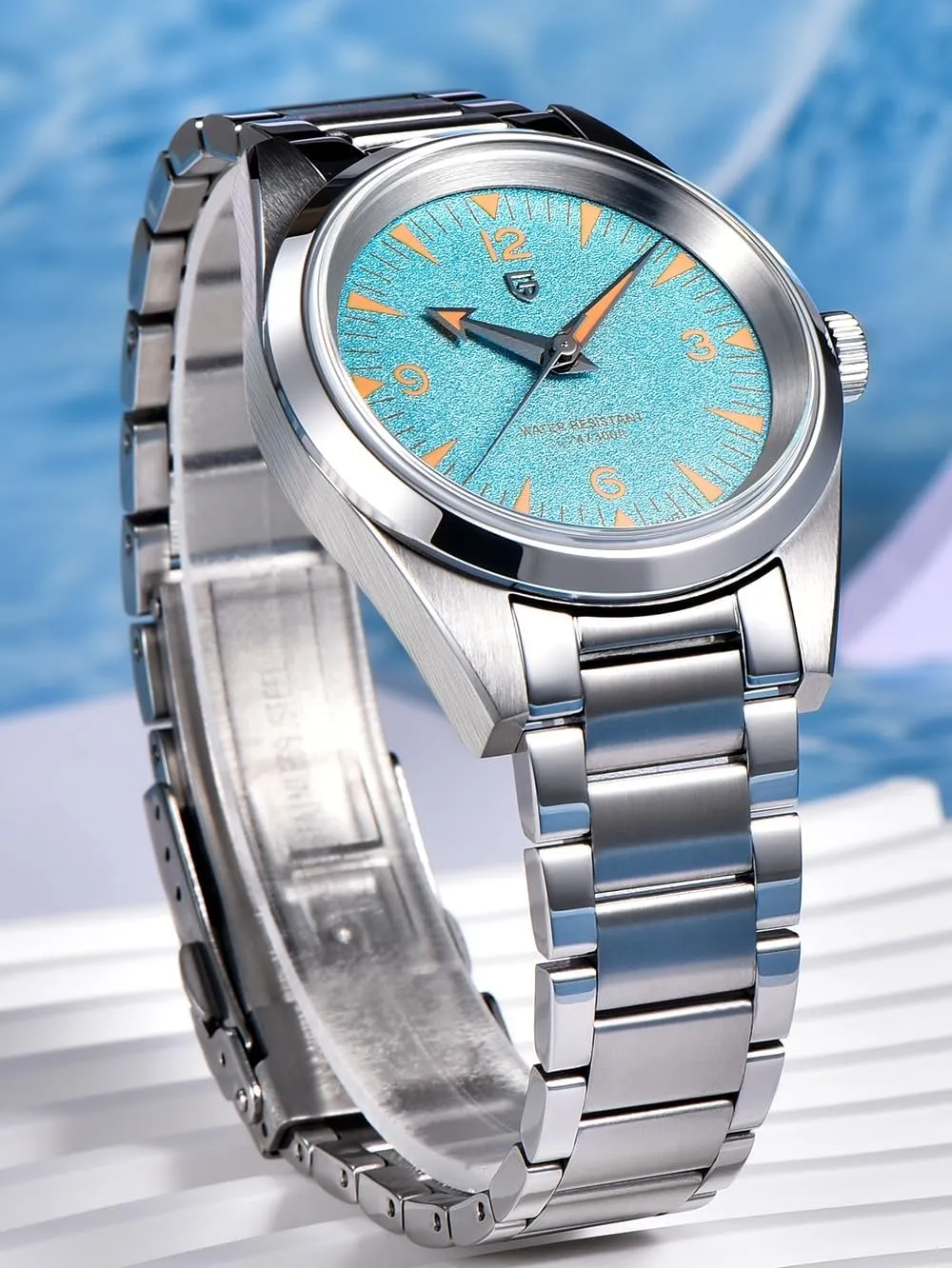 Minimalist Quartz Analog Wristwatches for Men, 38mm Dial, blend Stainless Steel, VH31 Movement, Secure Folding Clasp Pagani Design 