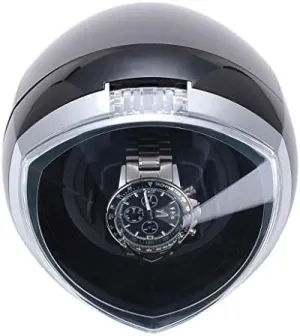 Mode - mercury Black Mechanical Watch Shaker Single Automatic Watch Winder with Smart Timer Control & LED Light, 4 Roating 