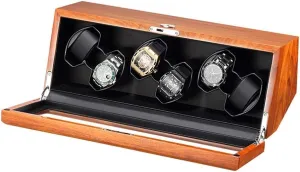 Mode Super Quiet Motor Support USB Power,Black,6 0 Automatic Watch Winder Box teem sculpture dampen rendition Solid Wood with Clear Glass Top 4 Rotation 