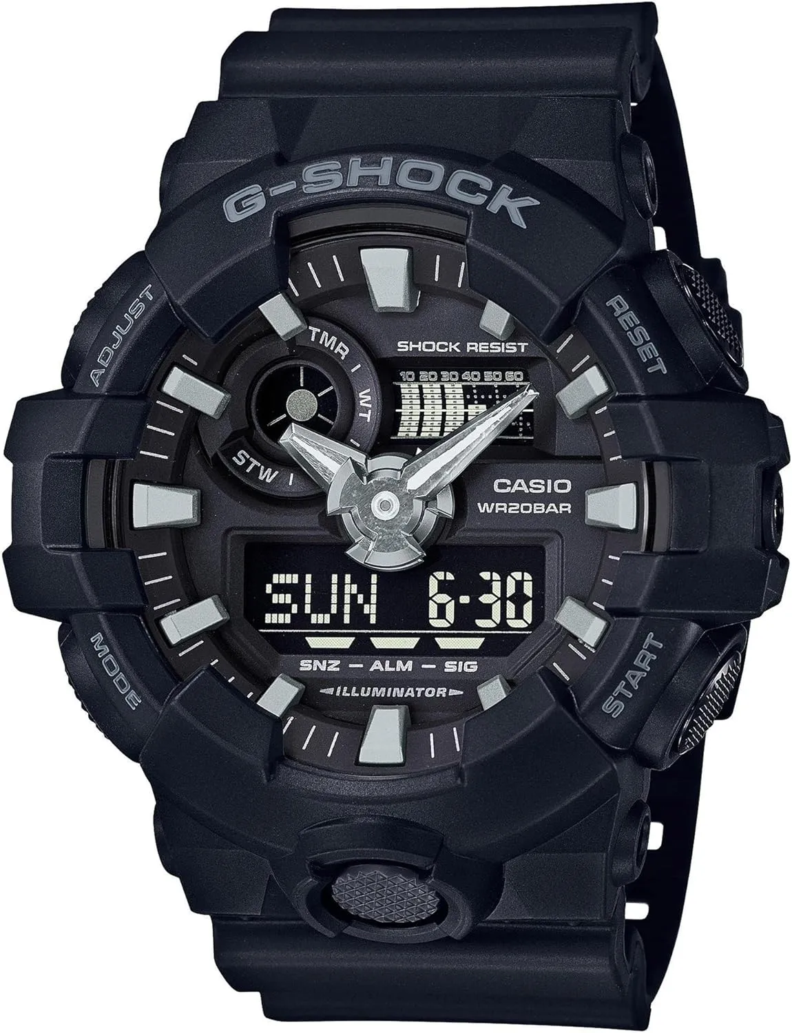 (Model: GA-700-1BDR) Casio Men's medieval onlooker joyous jungle 'G Shock' Quartz Resin Casual Watch, Color:Black 