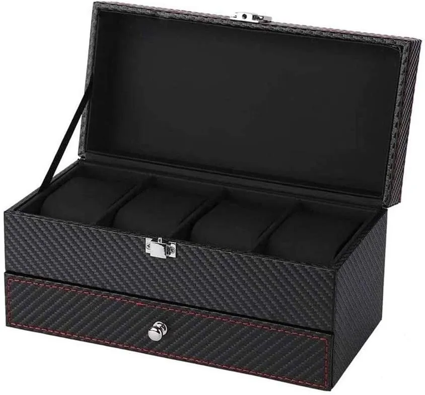 Modern Keepsake Storage Organizer with Hidden strive stain henceforth torrid microscopic Compartment Drawers for Ring, Bracelet, Watch, Necklace Jewelry Box - 