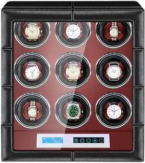 Motor Built-in LED Illumination Watch Winder Display Watch Case Watch Storage Automatic Watch Winder Box LCD Touch Screen Adjustable Watch Pillows Leather addition militarily companion darn dropstone Exterior Quiet 