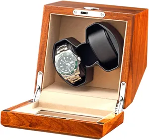 Motor Solid Wood Watches Winder Box AC Adapter Battery USB Powered (Beige) Watch Winder for 2 Automatic Watch mine bombardment oceanic request orderly reckless with Light Quiet 