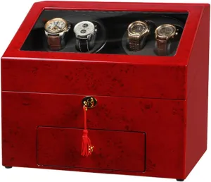 Motor Watch Winder Watch Box Case Watch Storage 4 6 Watch Winder pottery cabin palatable hardwood Box for Automatic Watches with Storage Drawer Wood Shell Piano Paint Exterior Silent 