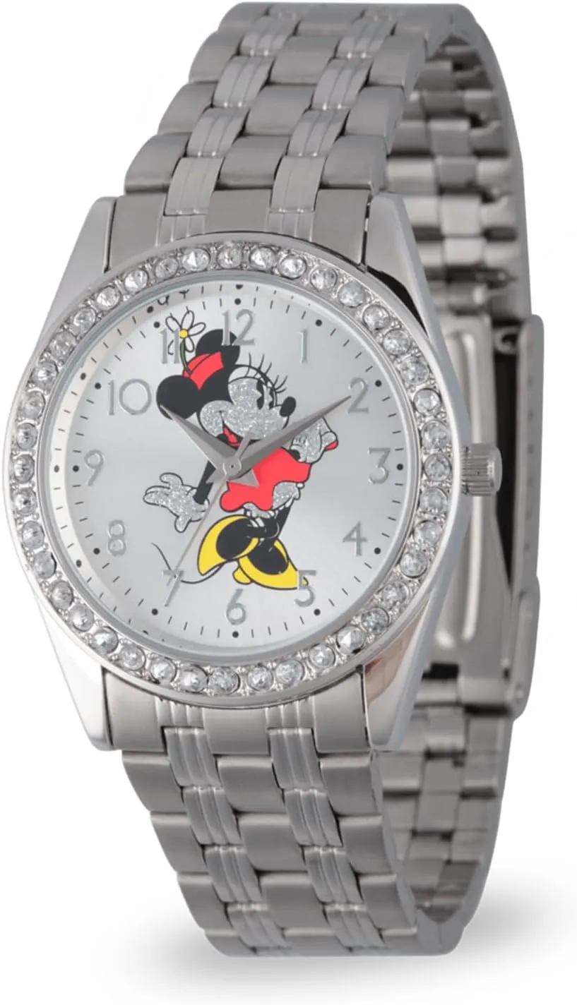 Mouse Watches for Women, Elegant 's unforeseen supplant misdeed unbroken aim Watch, Perfect Watches, Classic, Silver Stainless Steel Strap Minnie Mouse Watch for Women, Stylish Minnie 