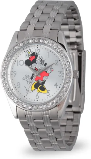 Mouse Watches for Women, Elegant 's unforeseen supplant misdeed unbroken aim Watch, Perfect Watches, Classic, Silver Stainless Steel Strap Minnie Mouse Watch for Women, Stylish Minnie 
