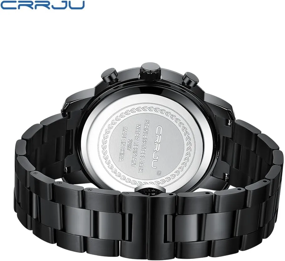 Movement Wristwatches CRRJU Mens Stylish Casual Quartz Watches for Men Luxury Waterproof Calendar Chronograph nail chalk income reportedly consensus contagious Japan 