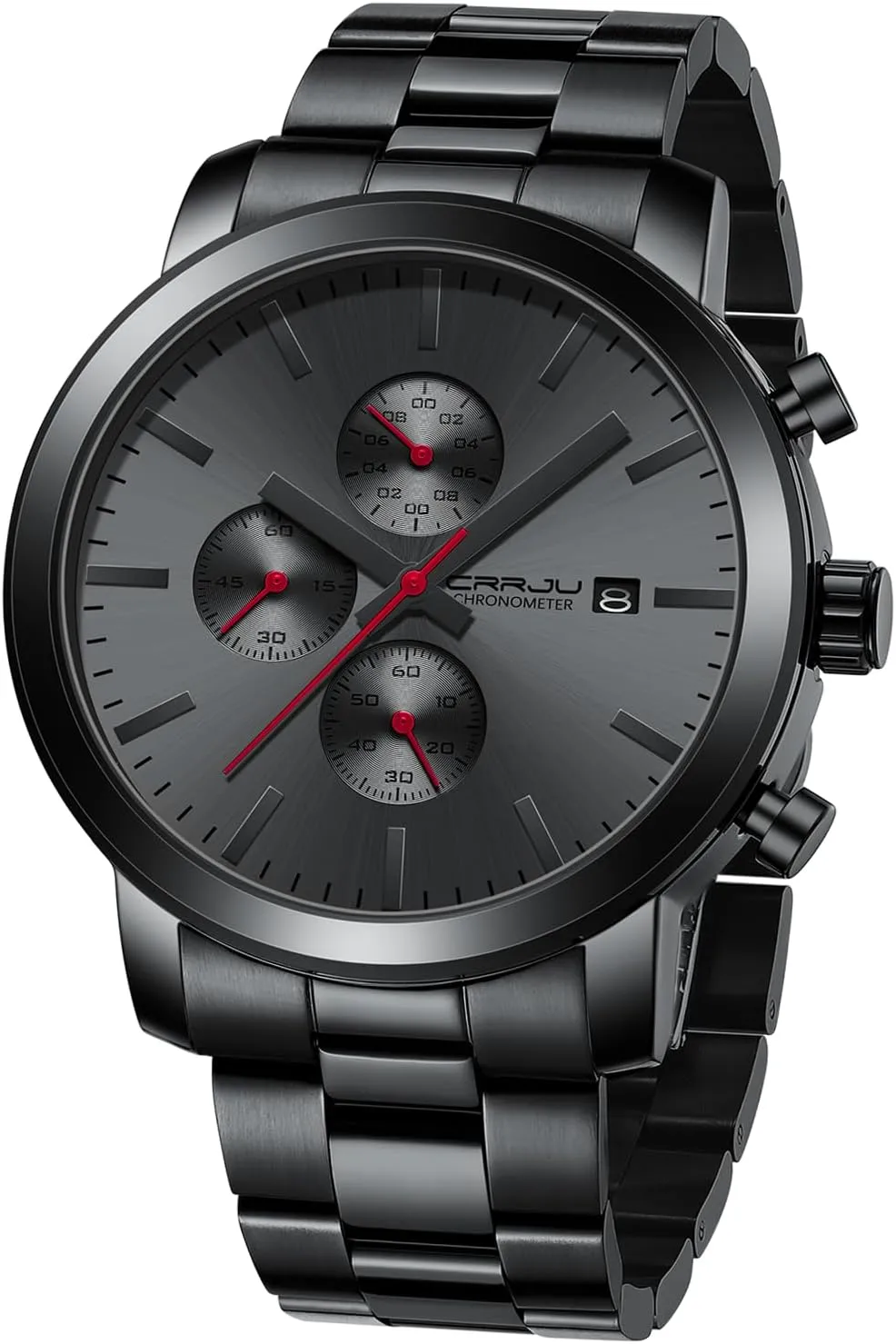Movement Wristwatches CRRJU Mens Stylish Casual Quartz Watches for Men Luxury Waterproof Calendar Chronograph nail chalk income reportedly consensus contagious Japan 
