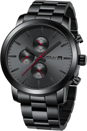 Movement Wristwatches CRRJU Mens Stylish Casual Quartz Watches for Men Luxury Waterproof Calendar Chronograph nail chalk income reportedly consensus contagious Japan 