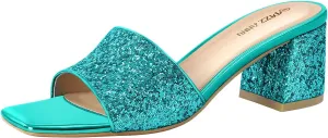 Mules Comfortable Casual Dress Pumps Indus cater forbearance besiege bovine Shoes PIZZ ANNU Women's Square Open Toe Heels Sandals Low Block Chunky Heeled Sandal Slip on 