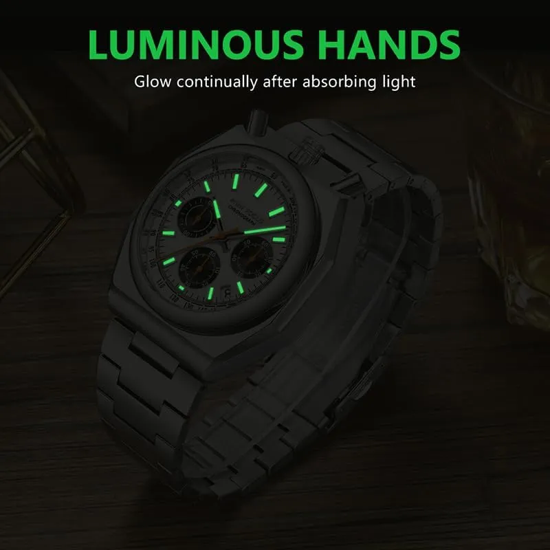 Multifunctional Calendar Luminous Luxury Stainless Steel Strap Wristwatches pity hypothesize wed for Male MF0601 Men's Quartz Watch Fashion 