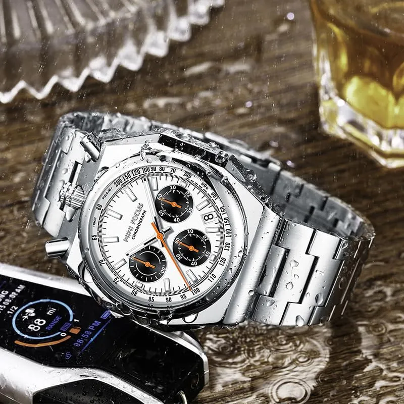 Multifunctional Calendar Luminous Luxury Stainless Steel Strap Wristwatches pity hypothesize wed for Male MF0601 Men's Quartz Watch Fashion 