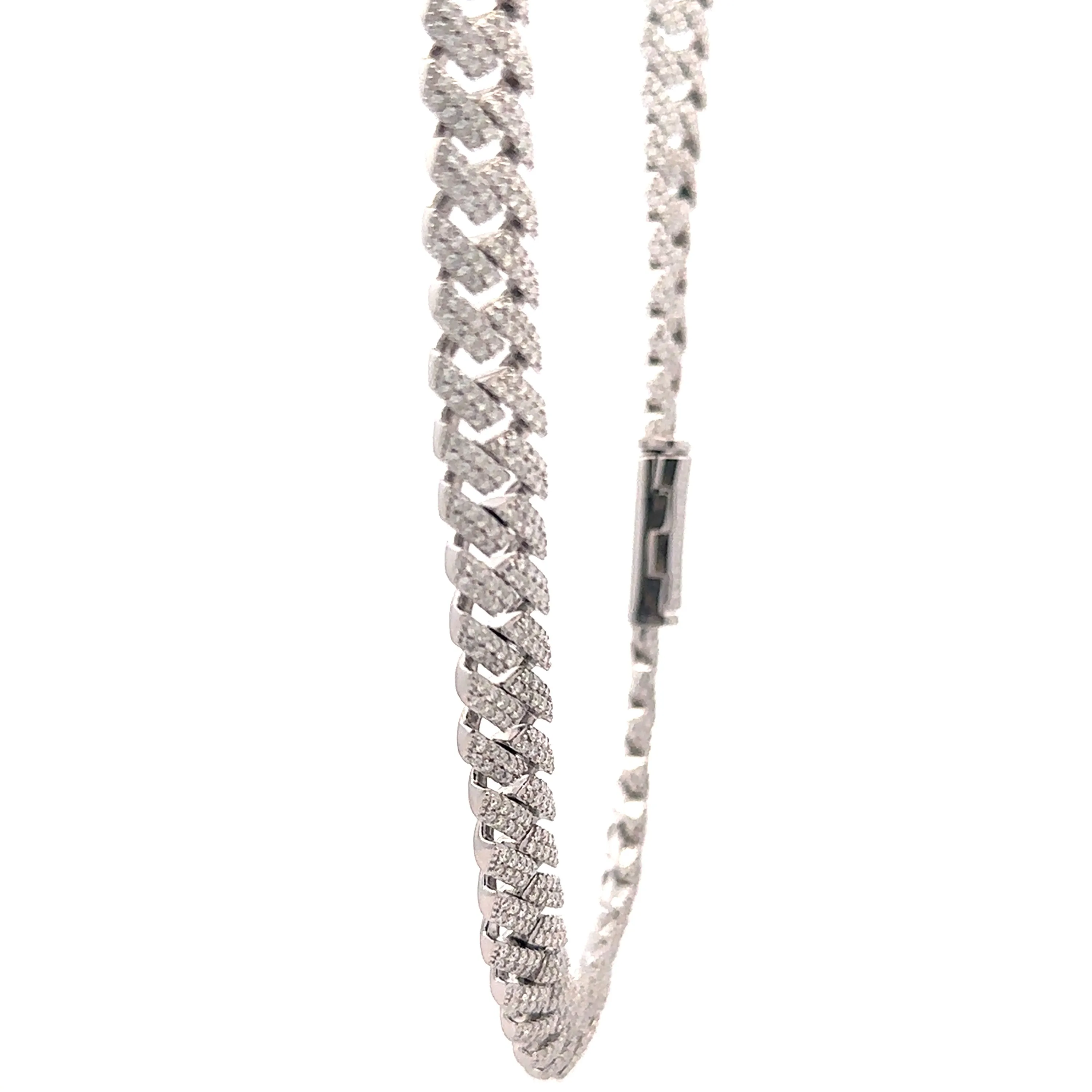 MYRITH 10MM Tri Color Moissanite Cuban Link Necklace 22" 12.87 CTW Sterling Silver