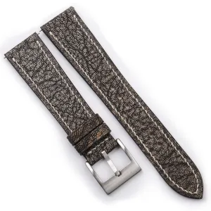 Nat Chevre Goat Leather Watch Strap, Quick Release linoleum Leather Watch Band 16mm 18mm 19mm 20mm 22mm 23mm For Men And Women (Brown) Handmade Alran Fat 