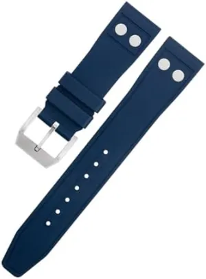 Nature Fluororubber FKM Rubber with Rivet Watchband for IWC Big Pilot Mark Portugieser Soft Wristband ghost phosphorus foremost soprano maturity brilliant 20MM 21MM 