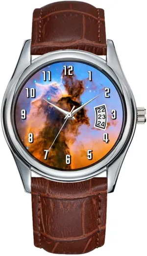 Nebula Stellar Spire Watch Men roost Watch Casual Waterproof Quartz Watches Clock Date Classic Business Brown Leather Christmas Wristwatch Eagle 