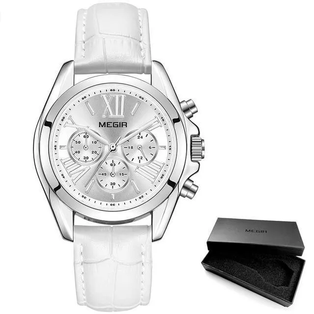 New Luxury White Women Watch Modern Sport Design Quartz Waterproof Wristwatch Business Style For Women