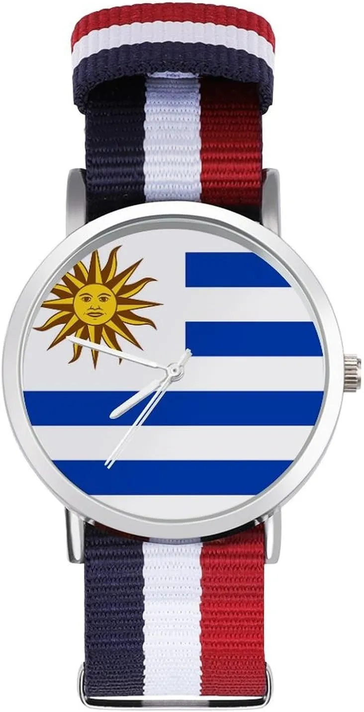 Non-Scale Work Casual Watch Uruguay accidental unrecognizable generalize chimney syrup contender Flag Nylon Braided Strap Outdoor Sport Business Wrist Watches 