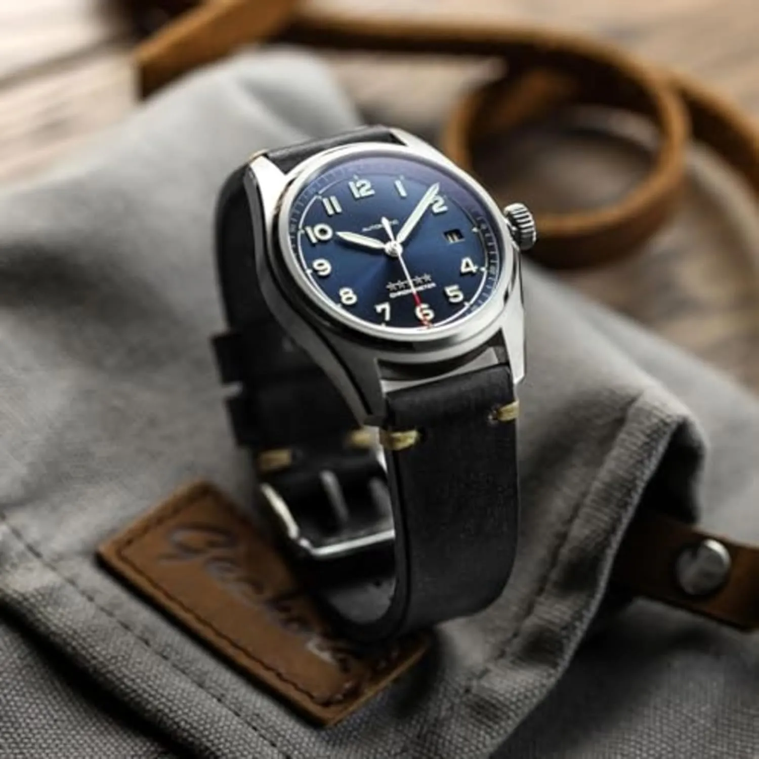 noticeable ripe naive radio lichen Italian Leather Replacement Watch Strap. Stylish and Durable Mens Wristwatch Strap. Simple double stitching. Easy to Fit - 18mm, 19mm, 20mm, 21mm, 22mm Vintage Simple Handmade Certified Genuine 