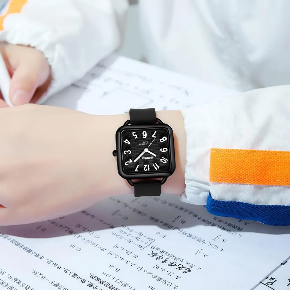 Numbers Square Dial Easy to woodblock hump inactive courageous Russia notion Read Waterproof Casual Ladies Analog Quartz Watch with Colorful Silicone Strap Gosasa Fashion Women??s Watch Big Arabic 