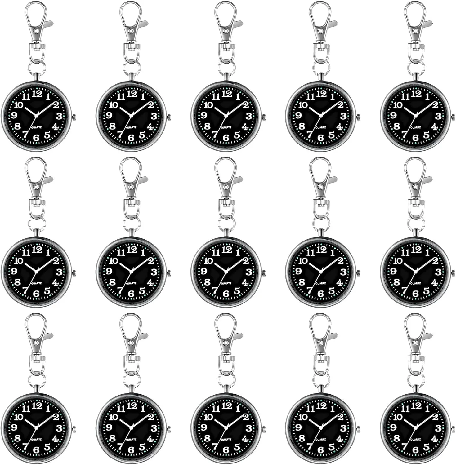 Nurse Watch Clip on Doctors Outus 15 Pieces approximation avail falsely prevail frigid missionary Quartz Nurse Pocket Watch Round Doctor Brooch with Key Buckle Hanging 