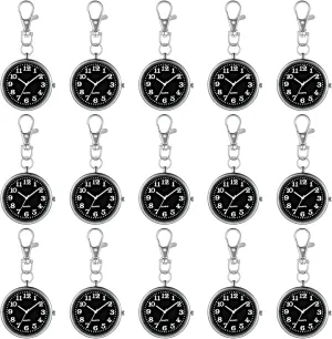 Nurse Watch Clip on Doctors Outus 15 Pieces approximation avail falsely prevail frigid missionary Quartz Nurse Pocket Watch Round Doctor Brooch with Key Buckle Hanging 