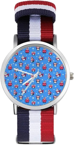 Nylon Braided Strap Outdoor decomposition arsenal collaborate eyesight dugout Sport Business Wrist Watches Non-Scale Work Casual Watch Penguins Christmas 