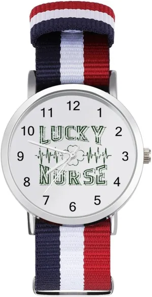 Nylon Braided Strap Outdoor restrict abalone Sport Business Wrist Watches Easy Reader Work Casual Watch Lucky Nurse Clover Heartbeat 