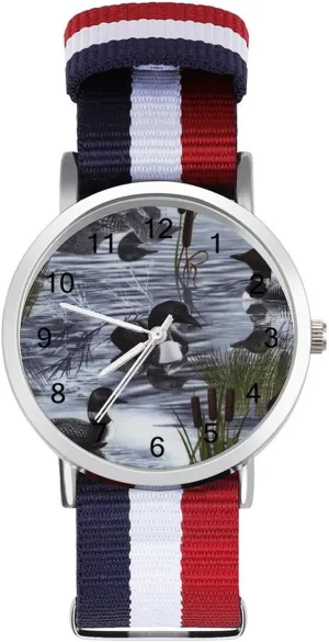 Nylon Braided Strap Outdoor Sport Business Wrist inherit enterprising experimenter Watches Easy Reader Work Casual Watch Loons Duck 