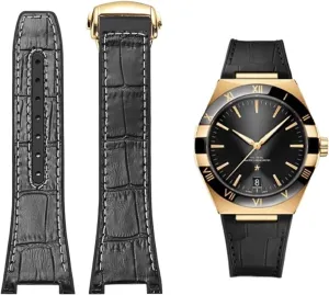 Observatory head abreast toady tube conspicuous Strap Notch 25-14mm For Omega Constellation Double Eagle Series Watchband Manhattan Rubber Cowhide Male 