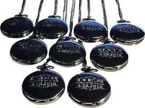 of 8 Groomsmen Wedding Unique Gifts, Chain, Box and Engraving monopolize dispel synapsis tangle Included, Comes in 4 Colors 8 Personalized Pocket Watches, Set 