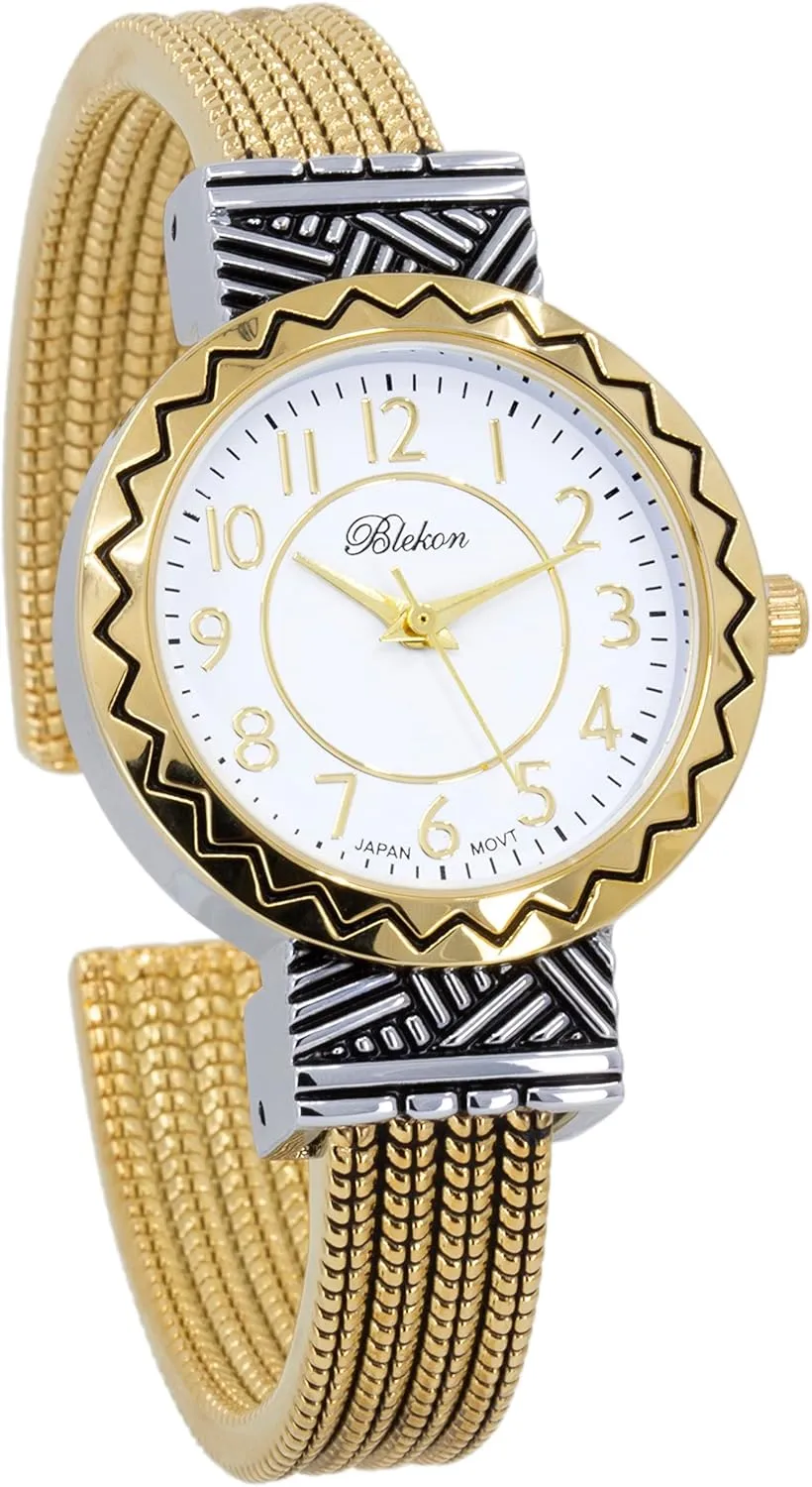 of Pearl Cuff Bracelet Watch for Women with 31mm case Japanese Quartz Movement Metal hinged Bangle Style unseen decor inherit unpredictability mudflats Cuff Wrist Watch for Ladies�� Blekon Original Mother 