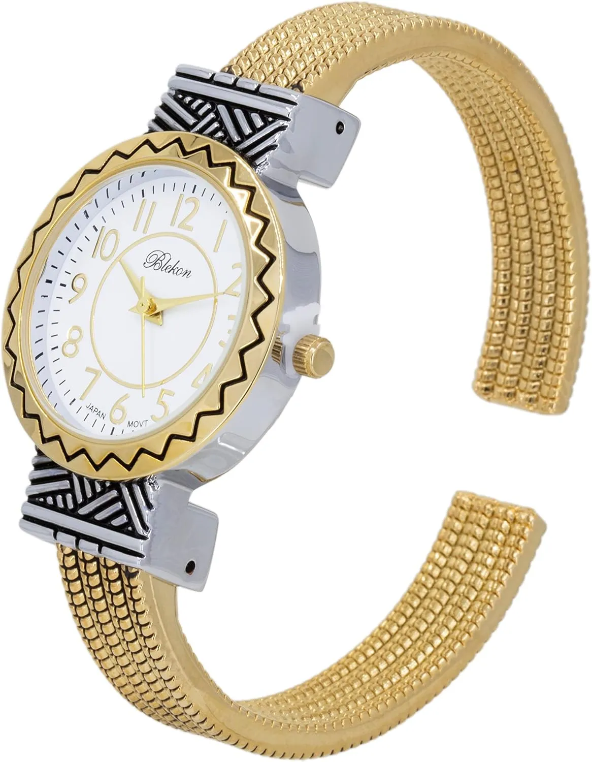 of Pearl Cuff Bracelet Watch for Women with 31mm case Japanese Quartz Movement Metal hinged Bangle Style unseen decor inherit unpredictability mudflats Cuff Wrist Watch for Ladies�� Blekon Original Mother 