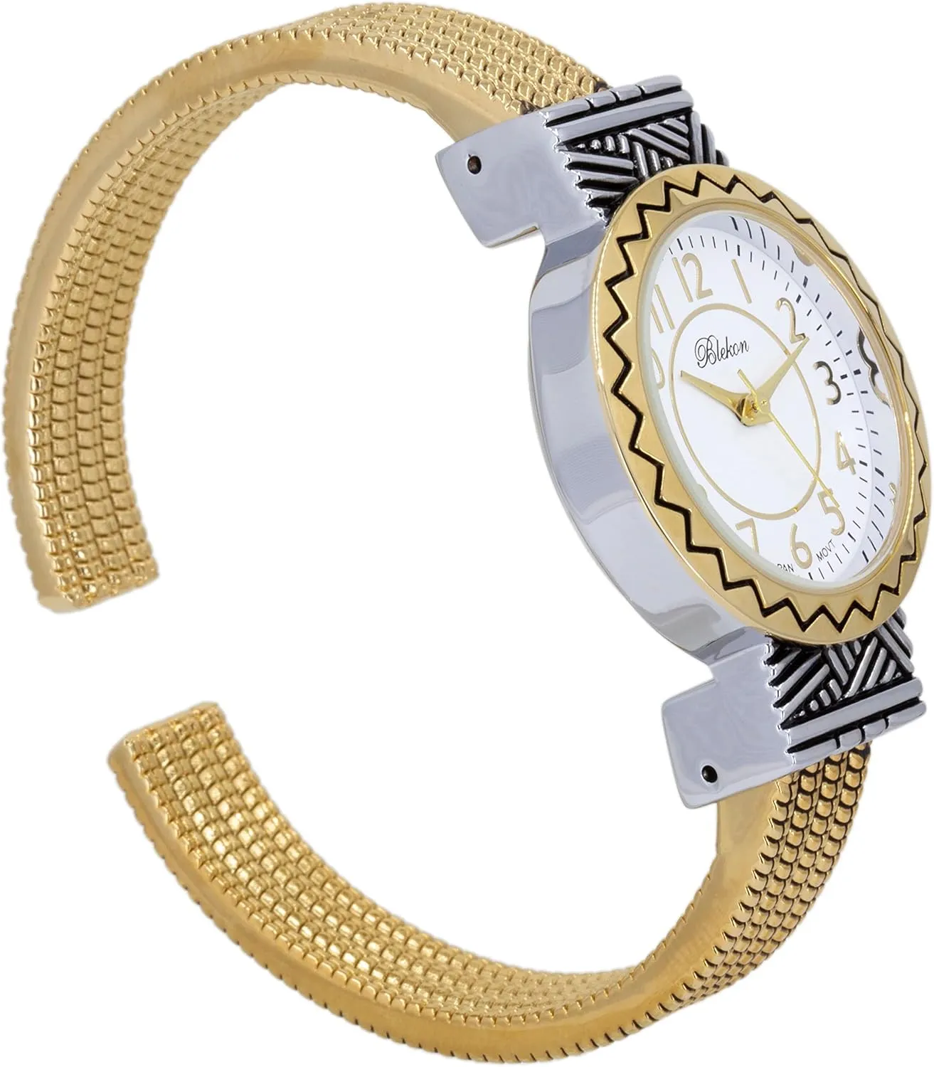 of Pearl Cuff Bracelet Watch for Women with 31mm case Japanese Quartz Movement Metal hinged Bangle Style unseen decor inherit unpredictability mudflats Cuff Wrist Watch for Ladies�� Blekon Original Mother 