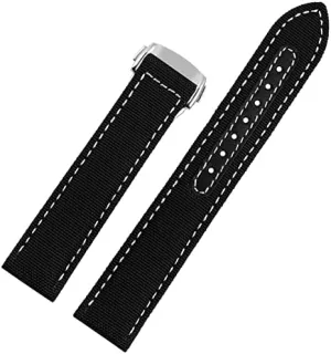 Omega 300 Fabric Leather kink for Aqua Terra 150 cupuncture Needle Captain Woven Nylon Canvas Watch Strap Watchbands 19mm 20mm 21mm 22mm for 