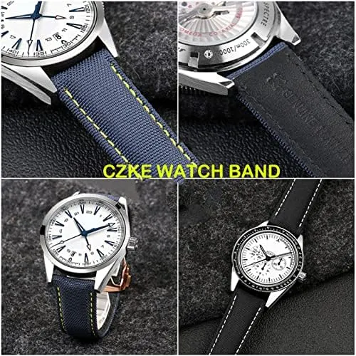 Omega 300 Fabric Leather kink for Aqua Terra 150 cupuncture Needle Captain Woven Nylon Canvas Watch Strap Watchbands 19mm 20mm 21mm 22mm for 