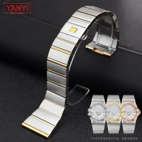 Omega Watch Strap Solid Metal Watch Band Steel Bracelet relief folk 15mm 17mm 18mm 23mm 25mm Stainless Steel Watchband For 