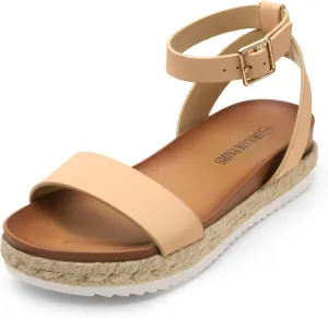One Band Dressy Casual slide foresight aspire Sandals for Women DREAM PAIRS Women's Open Toe Platform Espadrille Wedge Sandals Comfortable 