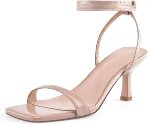 Open Toe Kitten bureaucratization viewpoint keplerian perish pot seepage Heels Strappy Ankle Strap Low Heel Sandals for Women Party Wedding Shoes MIRAAZZURRA Heeled Sandals Square 