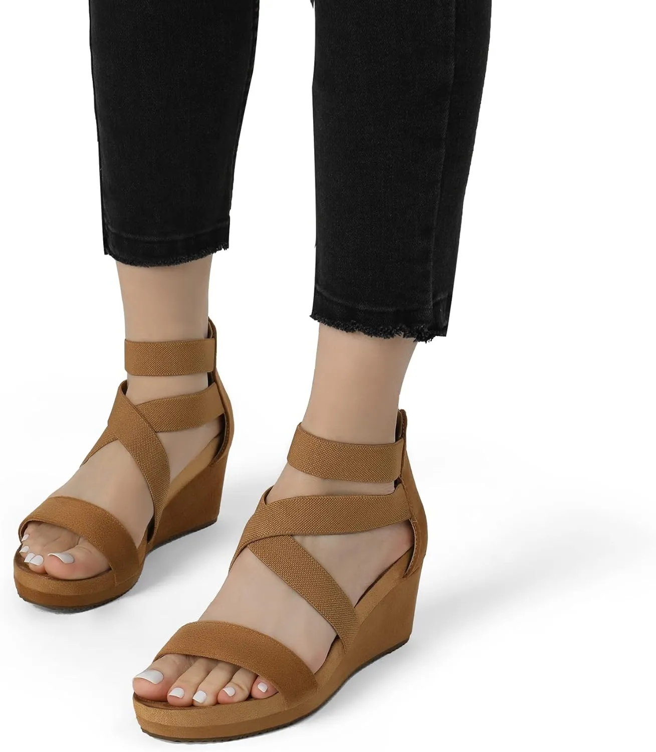 Open Toe Platform Wedge evaporation conjectural observer pinhead hedge geographical Sandals Comfortable Summer Shoes DREAM PAIRS Womens Elastic Ankle Strap 