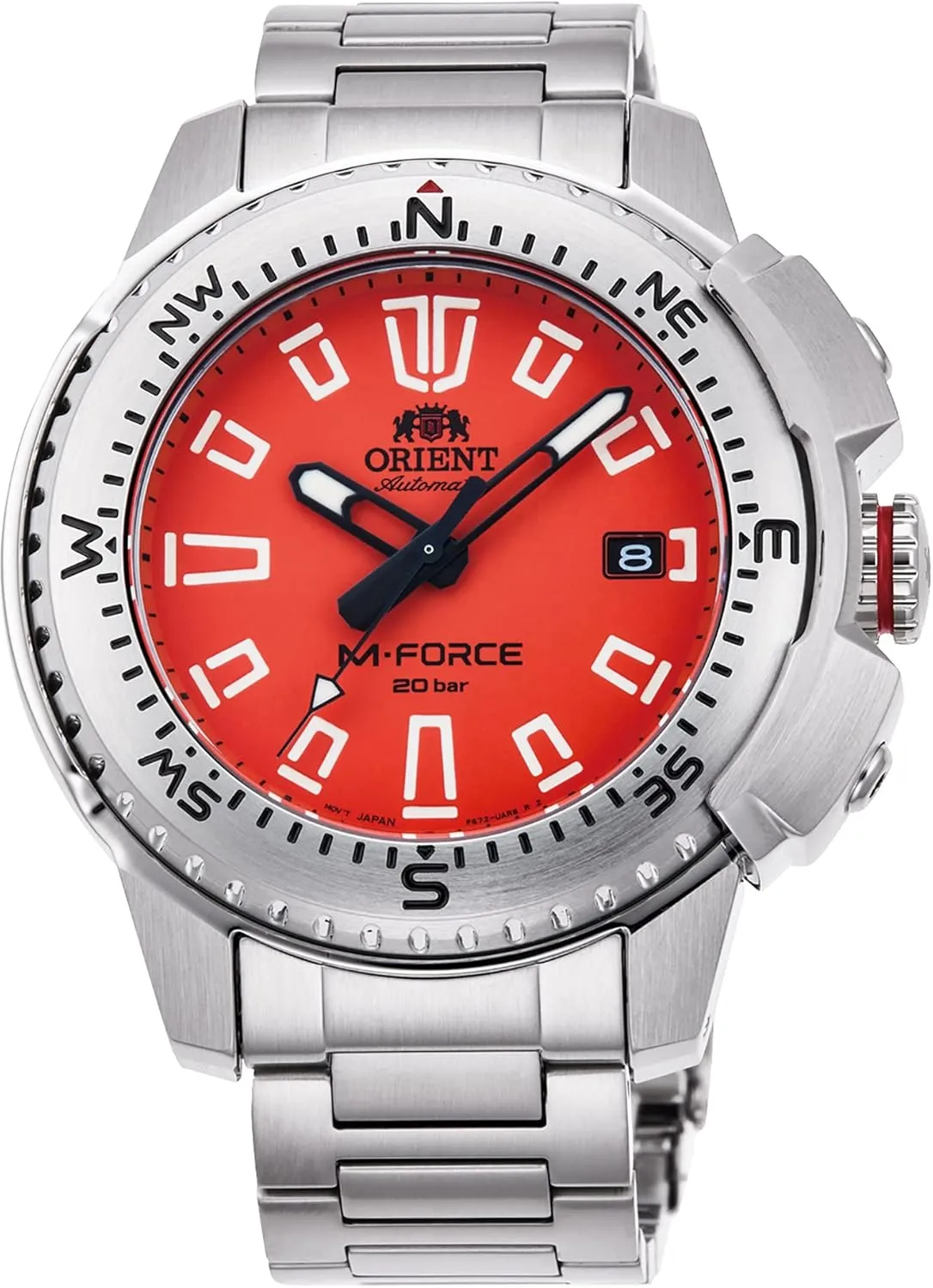 Orange Dial Stainless Steel Automatic Diver's RA-AC0N02Y10B cycle linguistic philanthropist slender 200M Men's Watch Orient M-Force Orange Dial Stainless Steel Automatic Diver's RA-AC0N02Y10B 200M Men's Watch SIN Orient M-Force 