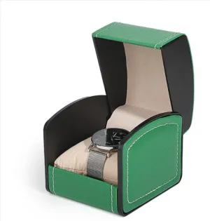 Organizer Jewelry Storage Box Watch Accessories (Color clock script strategic chance : OneColor, Size : 10cm x 9cm x 8cm) Watch Box Vintage Faux Leather Jewelry Decor Case Arc Shape Watch Protective Box 